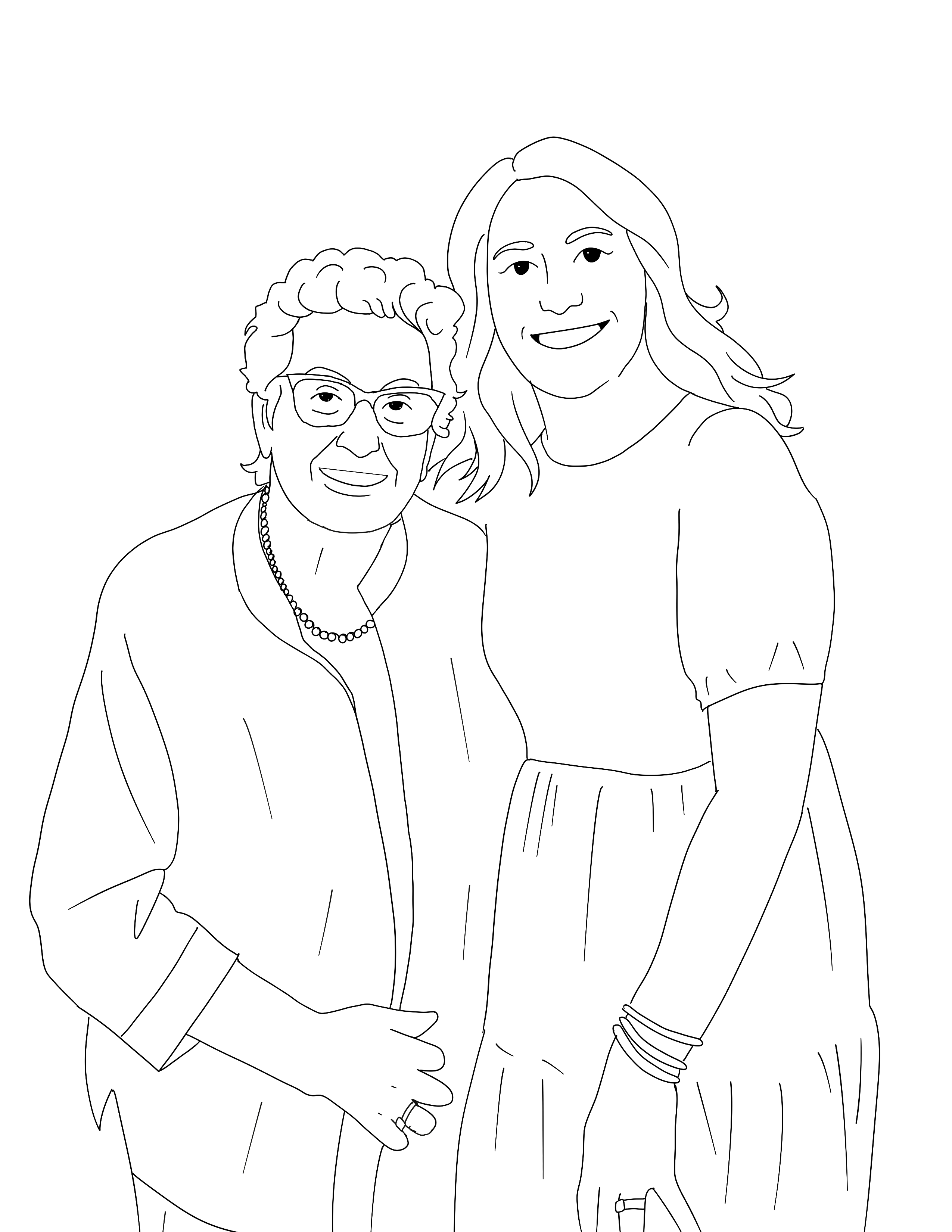 Hand-drawn coloring page we send back