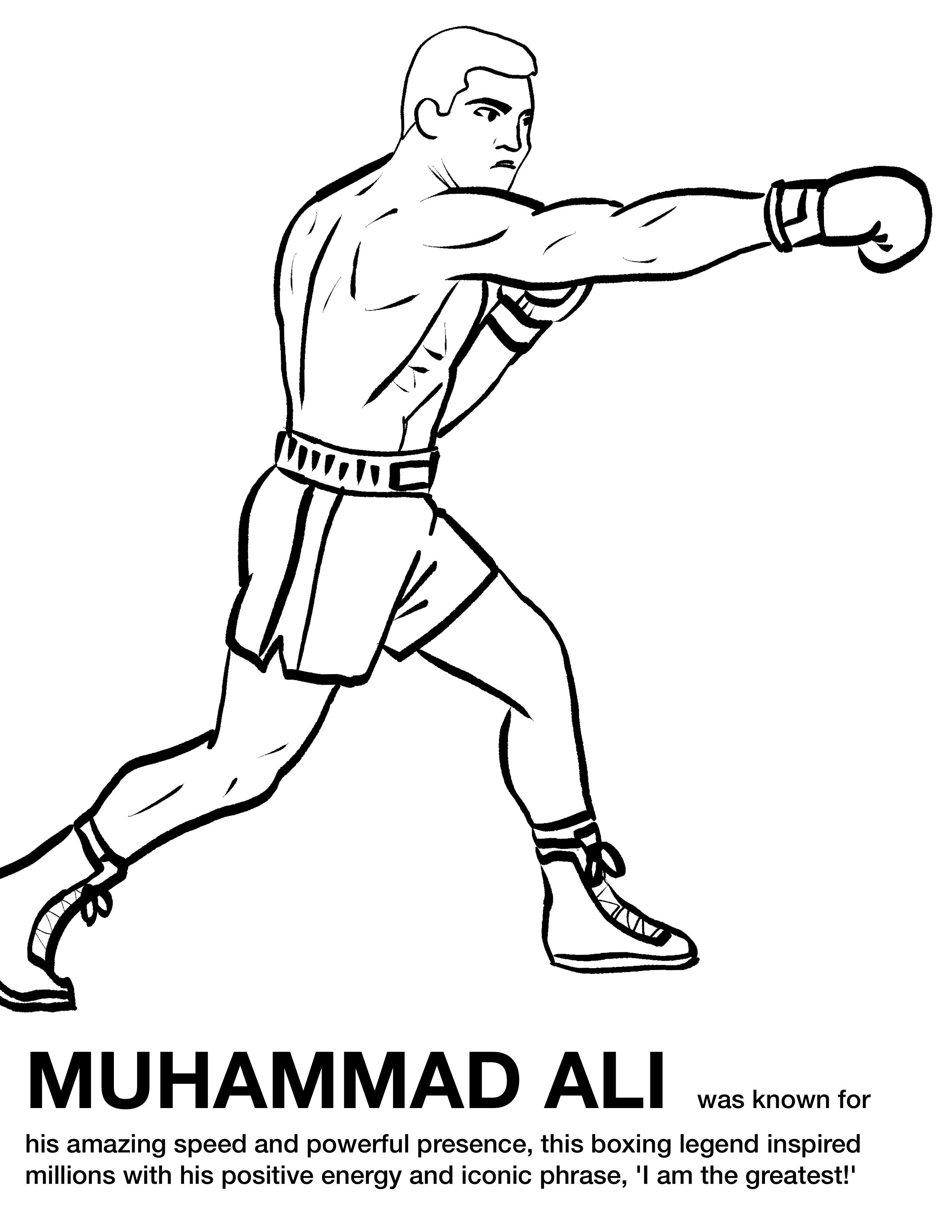 Muhammad Ali coloring page