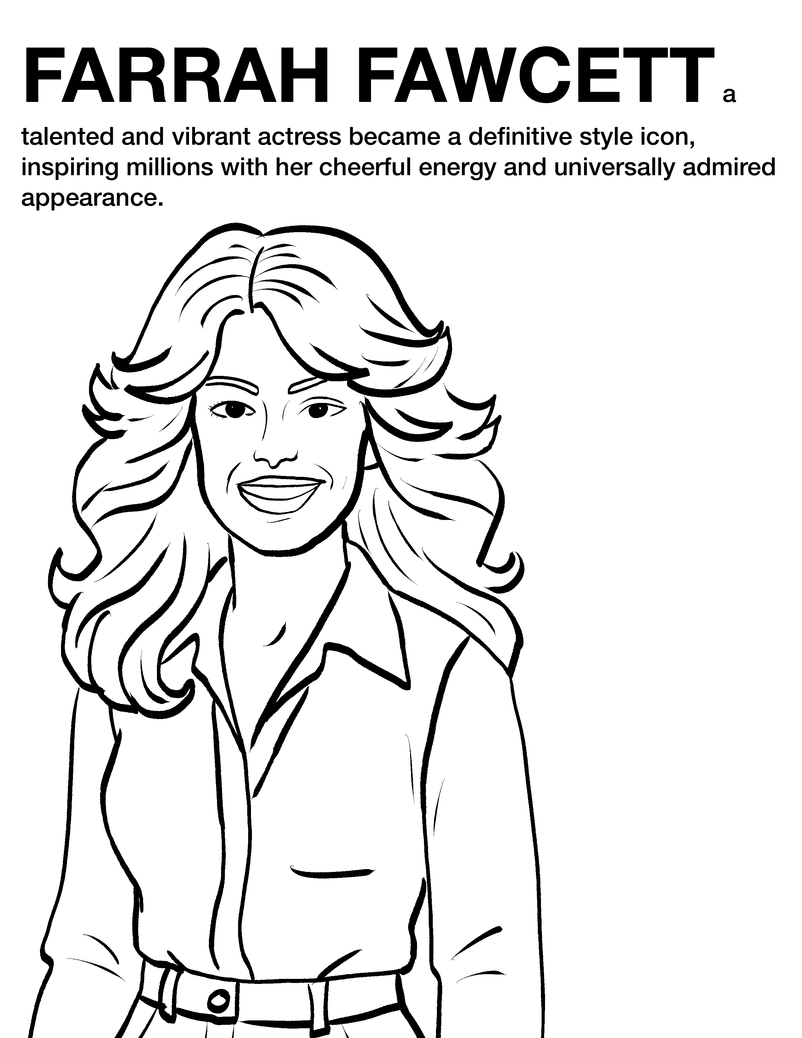Farrah Fawcett coloring page