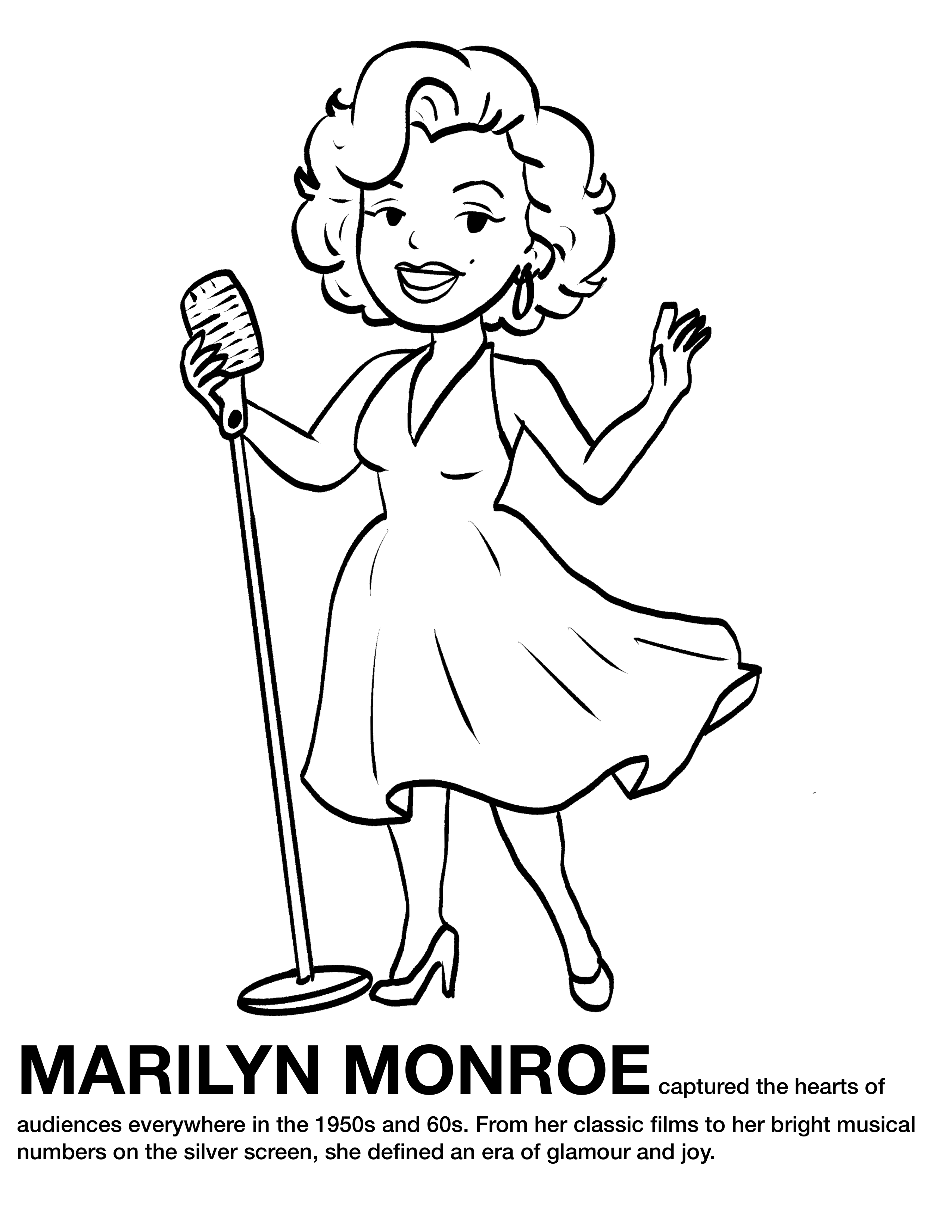 Marilyn Monroe coloring page