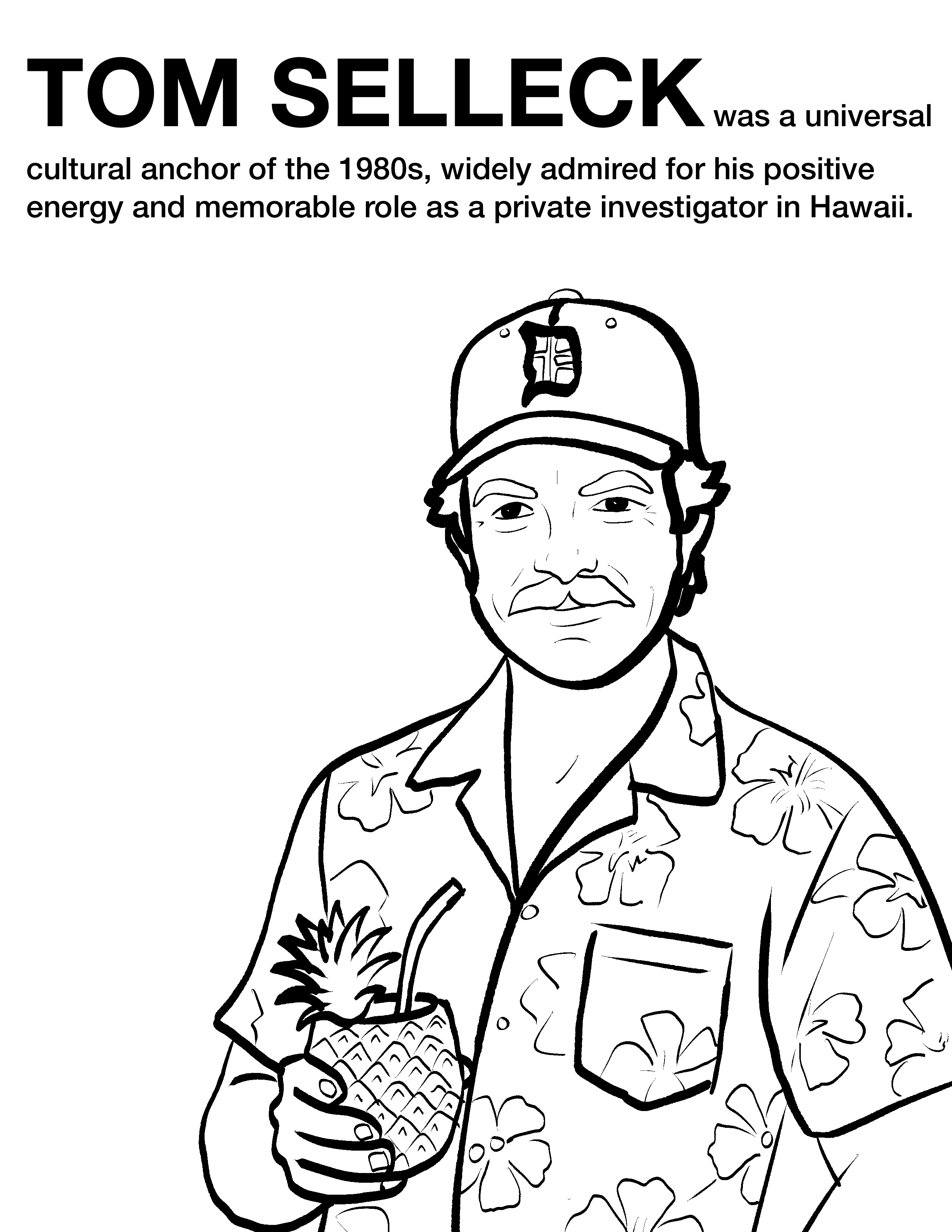 Tom Selleck coloring page